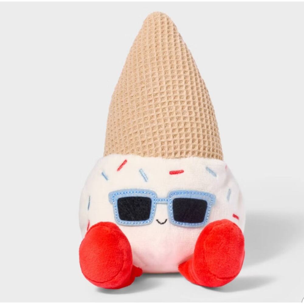 Gigglescape Ice Cream Cone Plush Stuffed Animal Toy 7.5"  NEW Collectible
